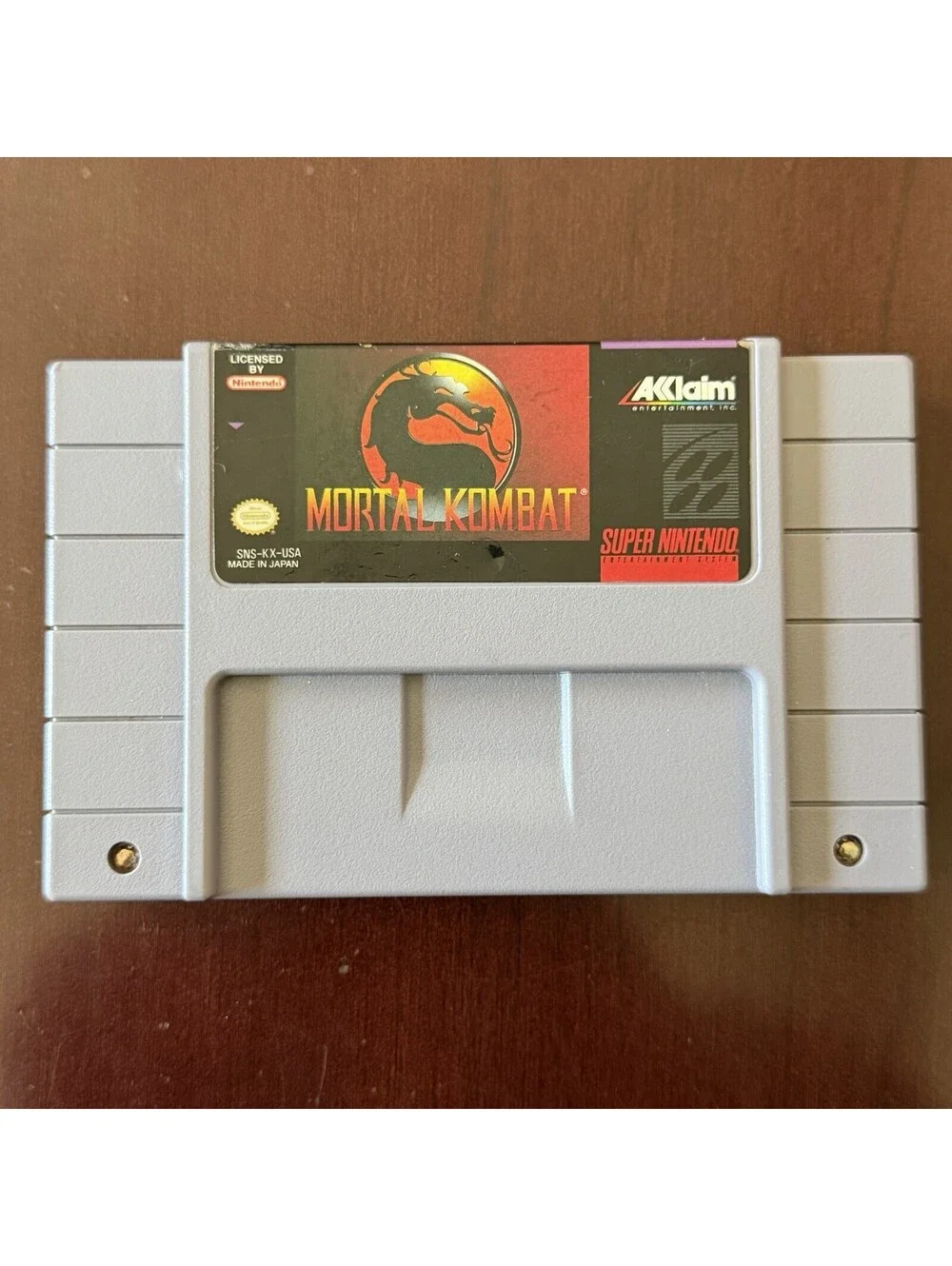 Mortal Kombat SNES Tested Clean & Working Authentic SNES Cartridge Acclaim